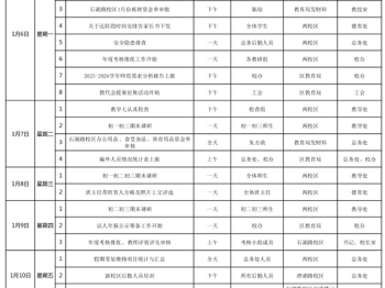 吴中区碧波中学第十九周工作安排